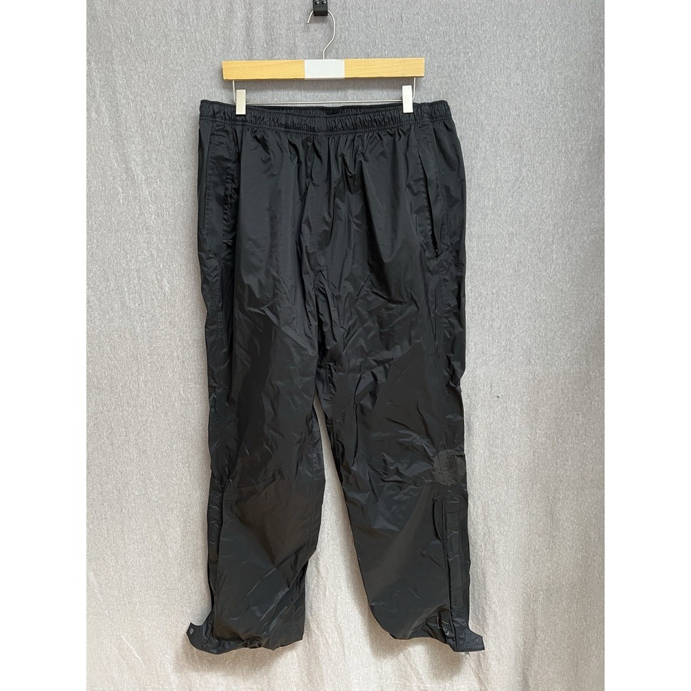 REI Mens Sz XL 32L Rain Pants Black Waterproof Zip Side